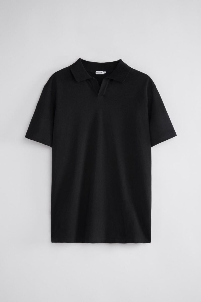 Filippa K Lycra Polo T-Shirt Black