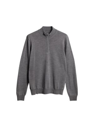J.Lindeberg Kiyan Quarter Zip Sweater Mid Grey Melange