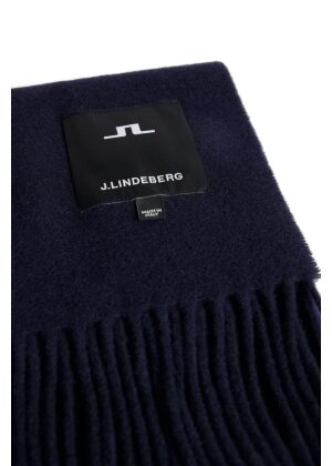 J.Lindeberg Champ Solid Wool Scarf Navy