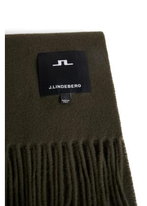 J.Lindeberg Champ Solid Wool Scarf Forest Green