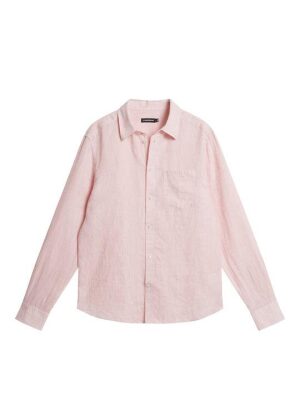 J.Lindeberg Slim LS Linen Melange Shirt Powder Pink