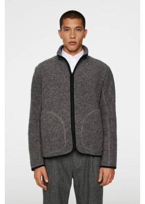 J.Lindeberg Dustin Wool Fleece Jacket Light Grey Melange