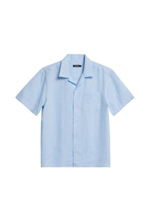 J.Lindeberg Elio Linen Melange Shirt Chambray Blue