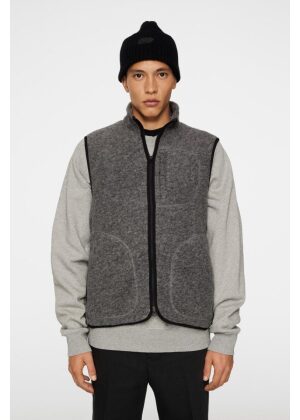 J.Lindeberg Duncan Wool Fleece Vest Light Grey Melange