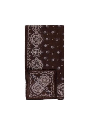 Amanda Christensen Medallion Cotton Bandana Brown