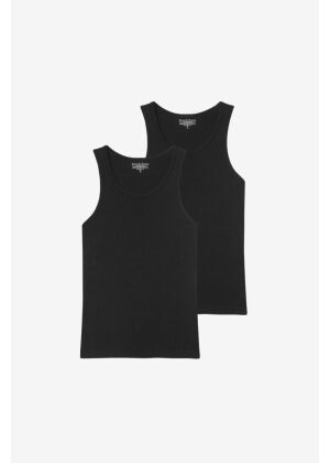 Bread & Boxers Slim Tank 2-Pack Cotton Stretch Black