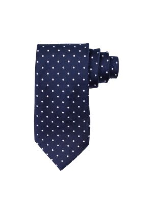 Amanda Christensen Dots Silk Tie Navy