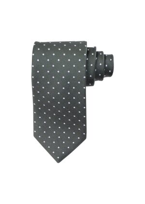 Amanda Christensen Dots Silk Tie Olive