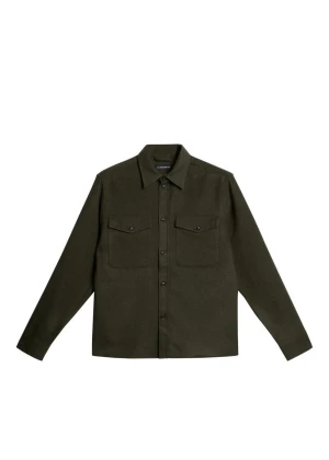 J.Lindeberg Flat Wool Overshirt Forest Green