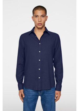 J.Lindeberg Light Flannel Slim Shirt Navy