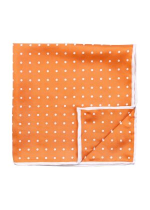 Amanda Christensen Dots Pocket Square Orange