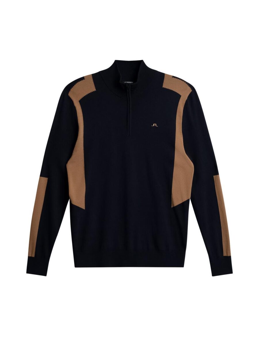 J.Lindeberg Golf Kendrick Knitted Zip Sweater Tigers Eye