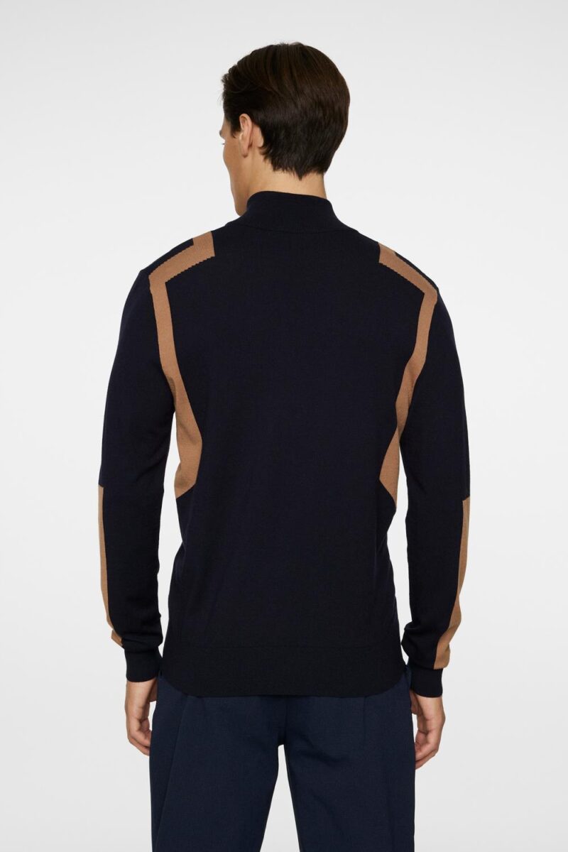 J.Lindeberg Golf Kendrick Knitted Zip Sweater Tigers Eye - Bilde 3