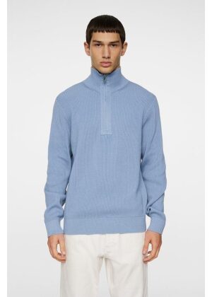 J.Lindeberg Alex Half Zip Knitted Sweater Rain Washed