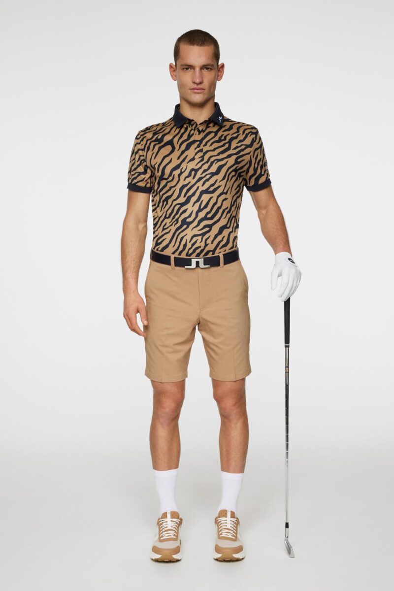 J.Lindeberg Golf Tour Tech Print Polo Tour Tiger Brown - Bilde 4