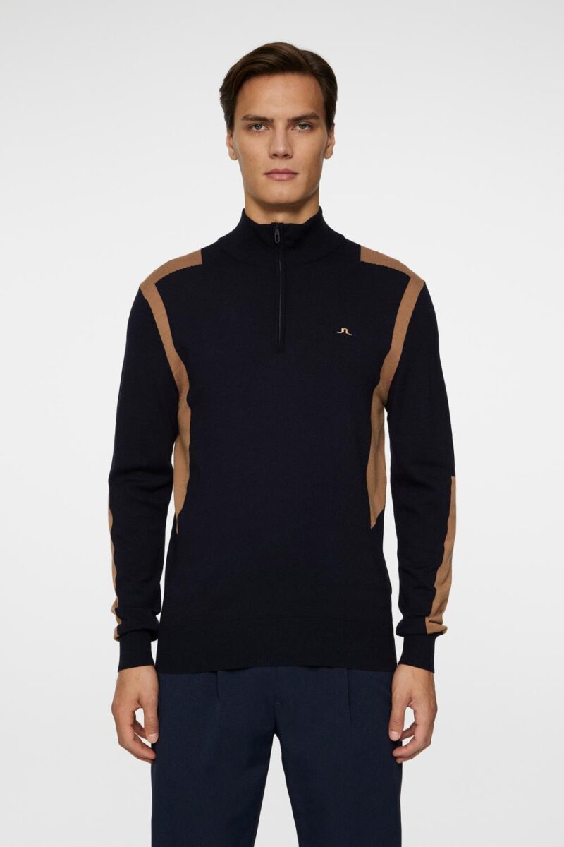 J.Lindeberg Golf Kendrick Knitted Zip Sweater Tigers Eye - Bilde 2