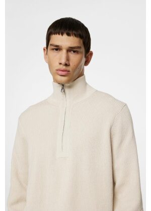 J.Lindeberg Alex Half Zip Knitted Sweater Moonbeam