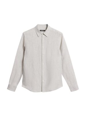 J.Lindeberg Slim LS Linen Melange Shirt Moonbeam
