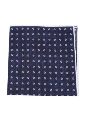 Amanda Christensen Pattern Cotton Pocket Square Navy