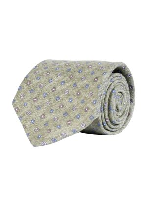 Amanda Christensen Medallion Linen Tie Green