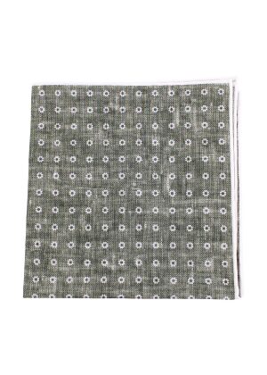 Amanda Christensen Pattern Cotton Pocket Square Olive