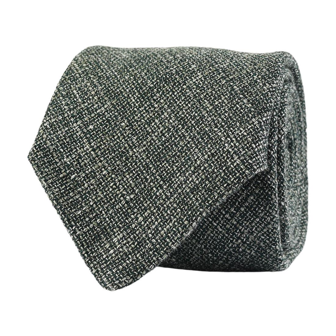 Amanda Christensen Solid Linen Mix Tie Green