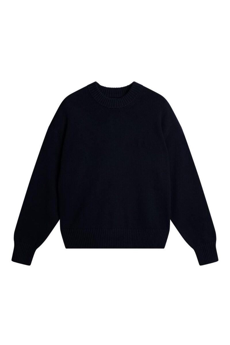 J.Lindeberg Eddy Cotton Wool Crew Neck Navy