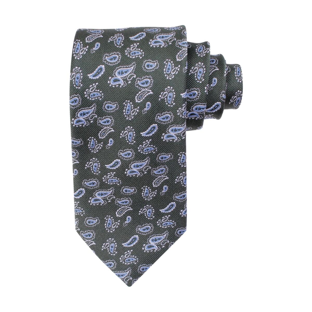 Amanda Christensen Paisley Silk Tie Olive