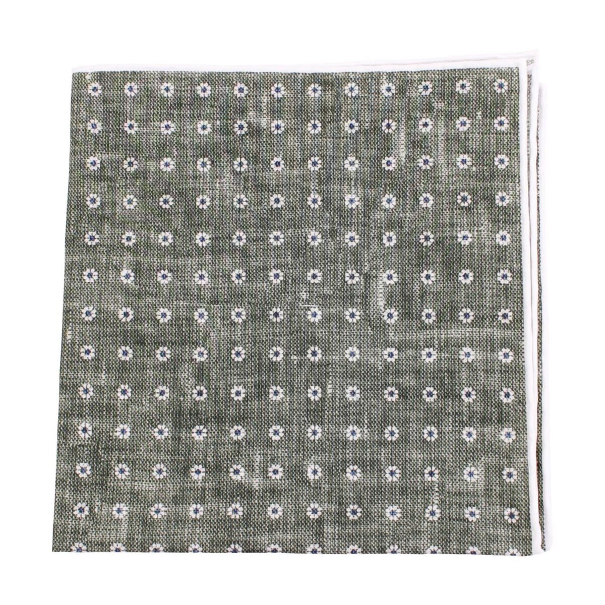 Amanda Christensen Pattern Cotton Pocket Square Olive