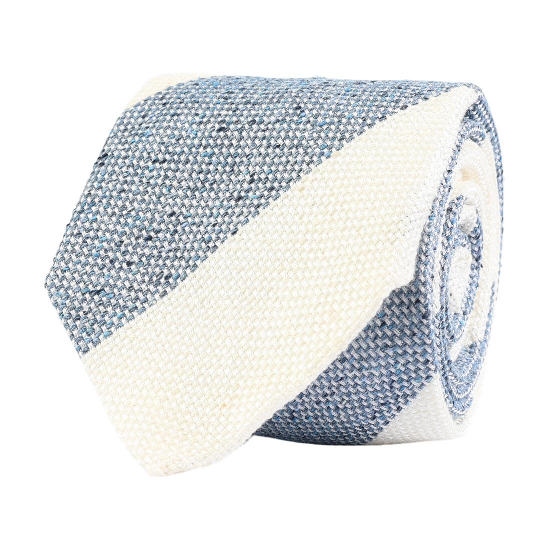 Amanda Christensen Stripes Linen Tie Blue