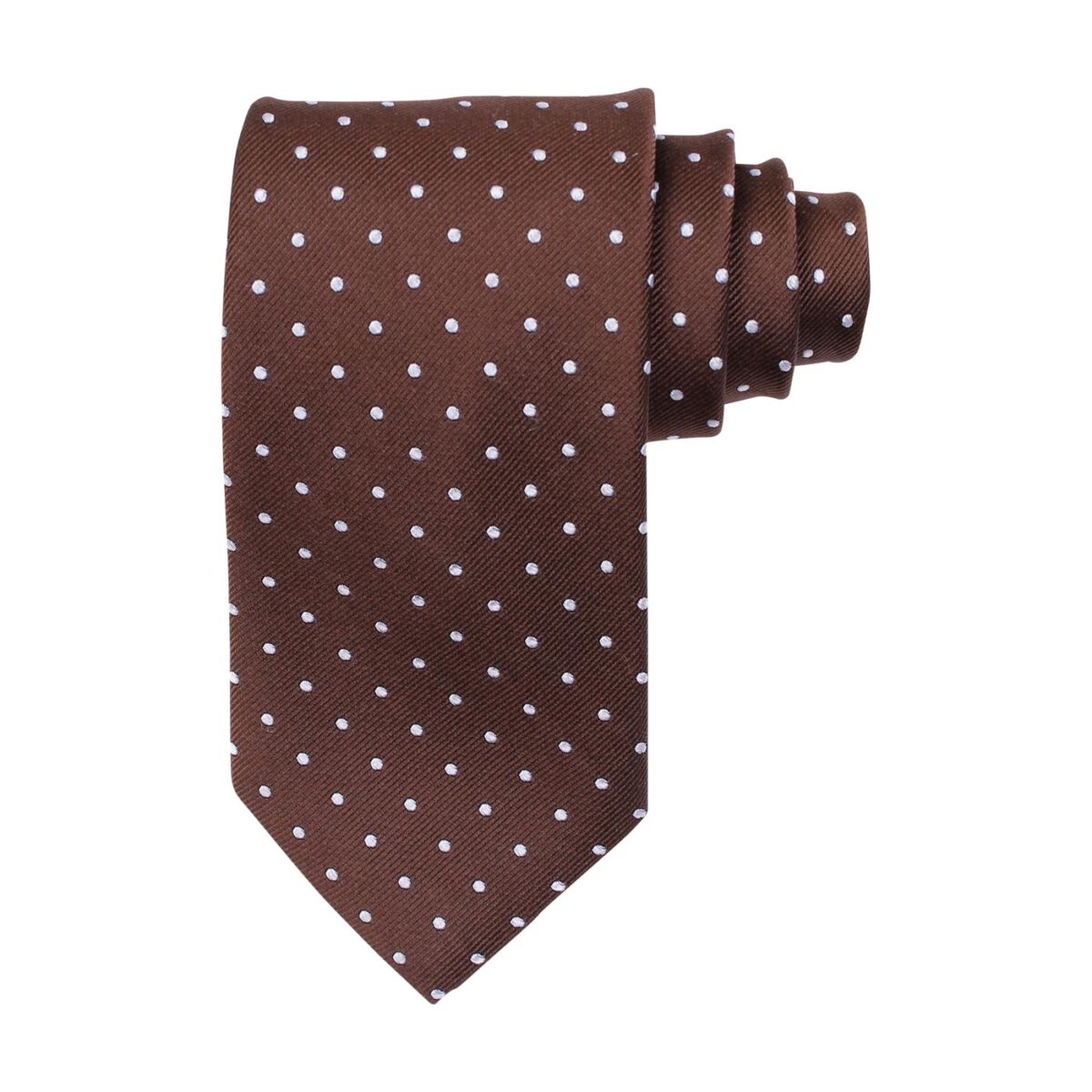 Amanda Christensen Dots Silk Tie Brown