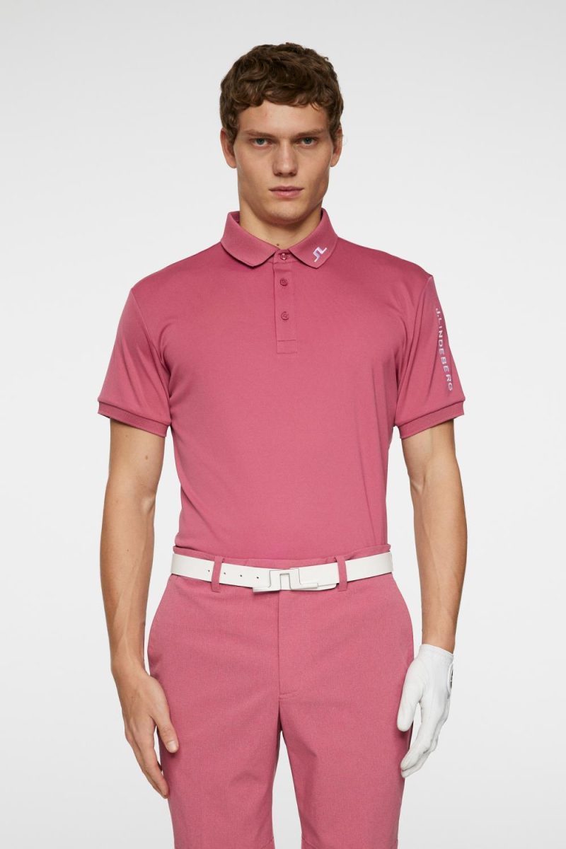 J.Lindeberg Golf Tour Tech Polo Rose Wine