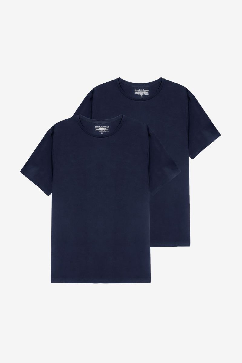 Bread & Boxers Slim Crew Neck 2-Pack Dark Navy