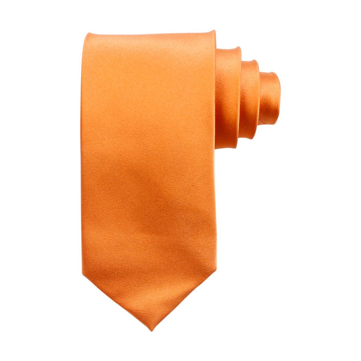 Amanda Christensen Solid Satin Silk Tie Orange