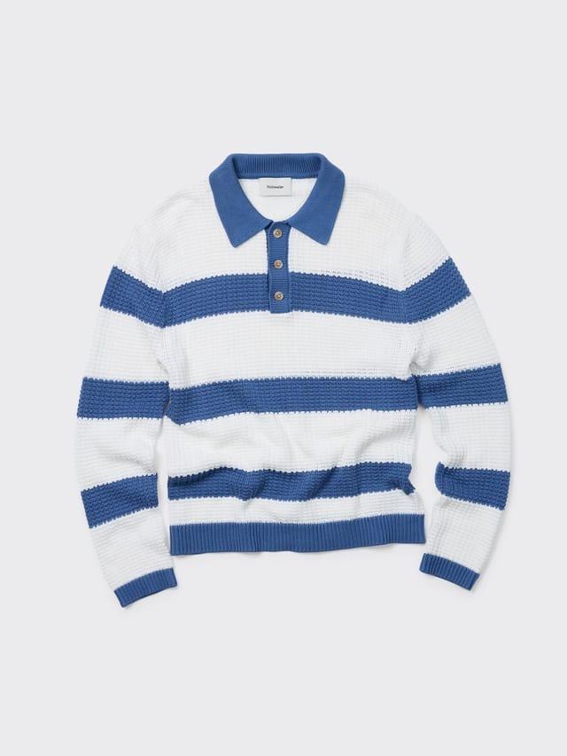 Holzweiler Elio Striped Polo Blue Stripes