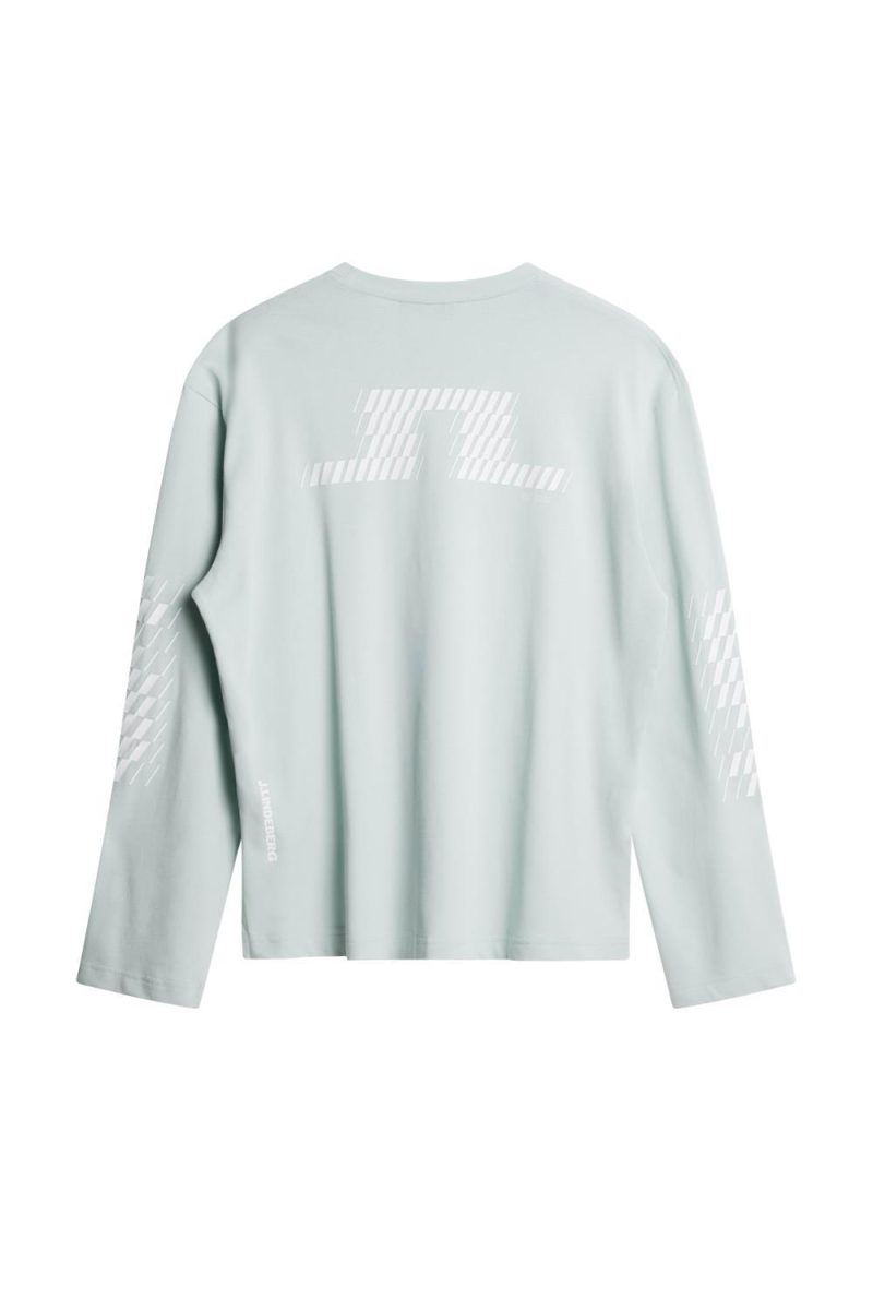 J.Lindeberg Walsh LS Print T-Shirt Winter Sky