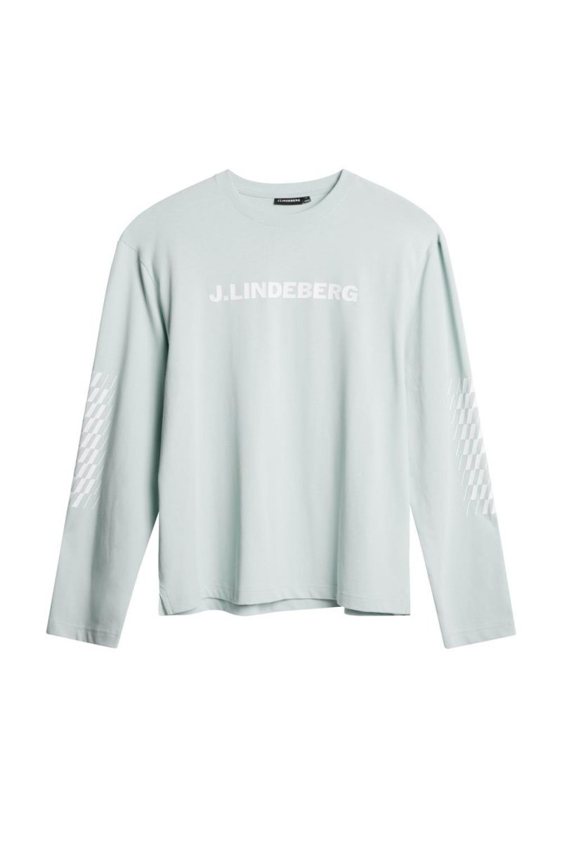 J.Lindeberg Walsh LS Print T-Shirt Winter Sky
