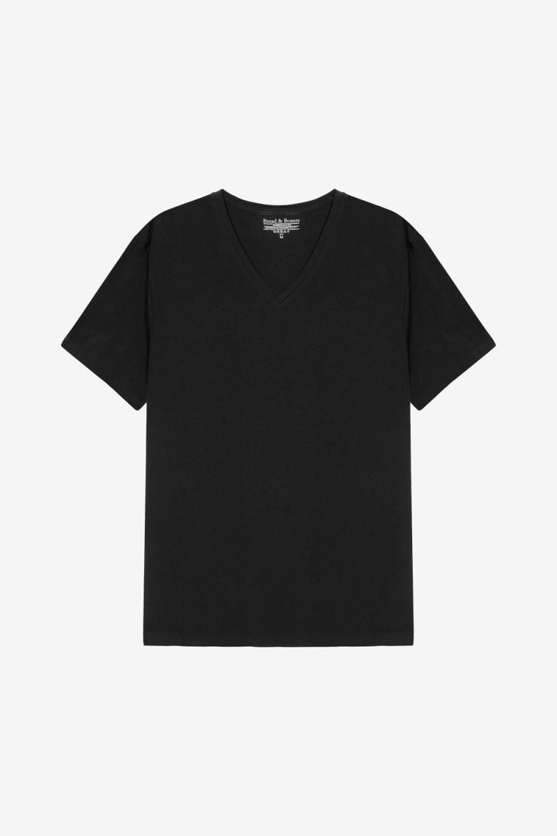 Bread & Boxers Slim V-Neck 2-Pack Black