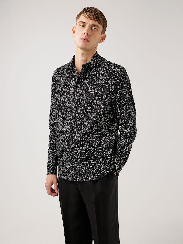 J.Lindeberg Trey Printed Reg Fit Shirt Black