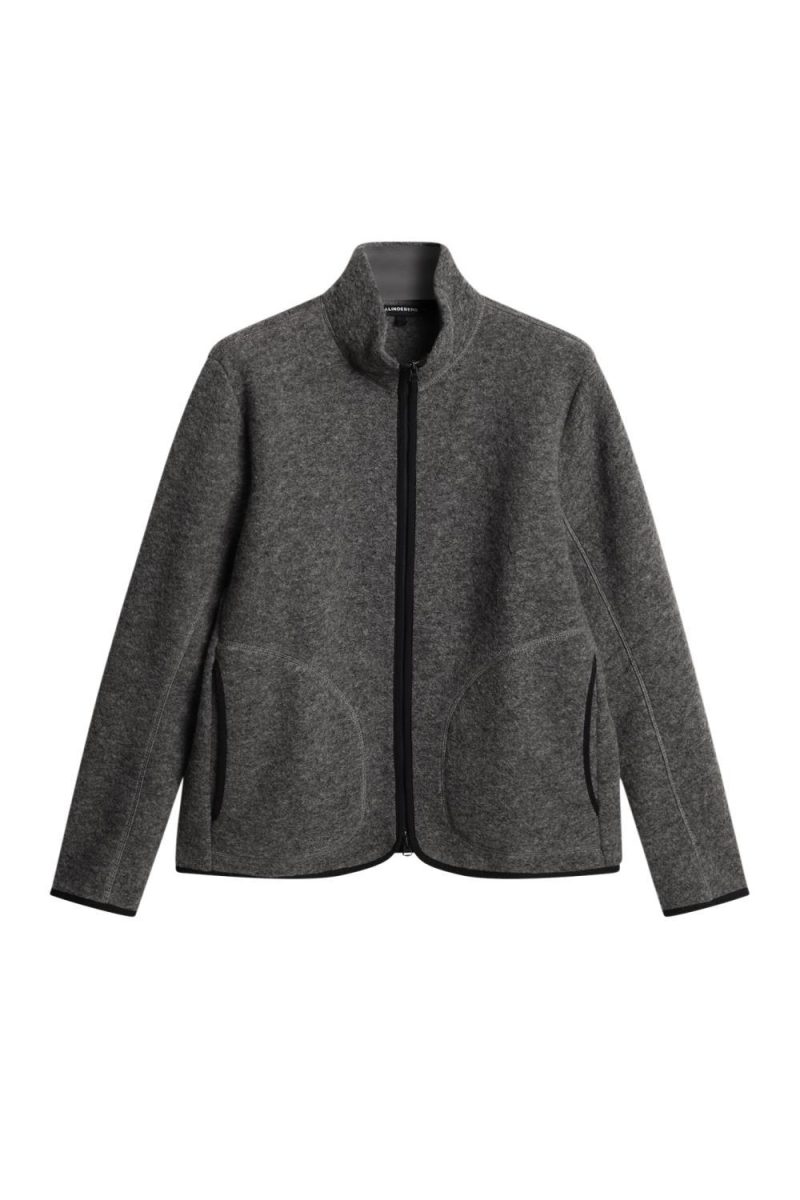 J.Lindeberg Dustin Wool Fleece Jacket Light Grey Melange