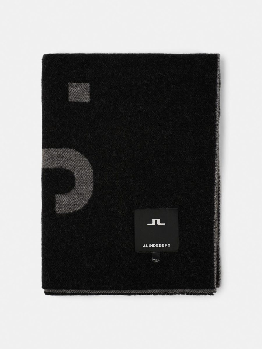 J.Lindeberg Frame Signature Wool Scarf Gargoyle