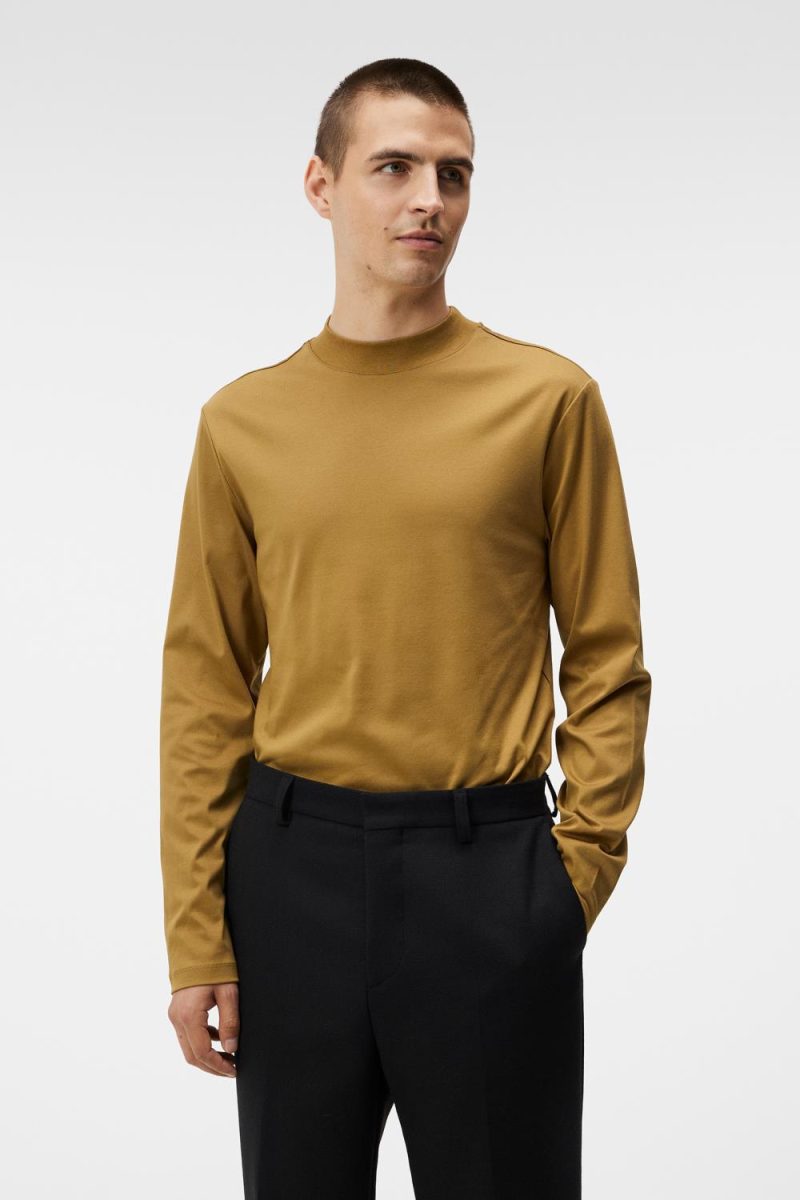 J.Lindeberg Ace Mock Neck LS T-Shirt Butternut