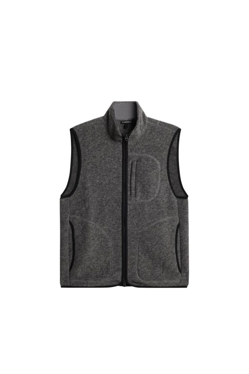 J.Lindeberg Duncan Wool Fleece Vest Light Grey Melange