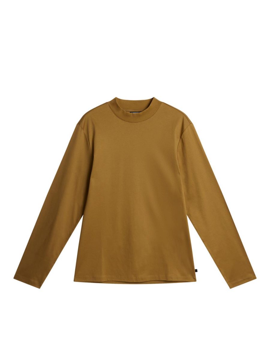 J.Lindeberg Ace Mock Neck LS T-Shirt Butternut