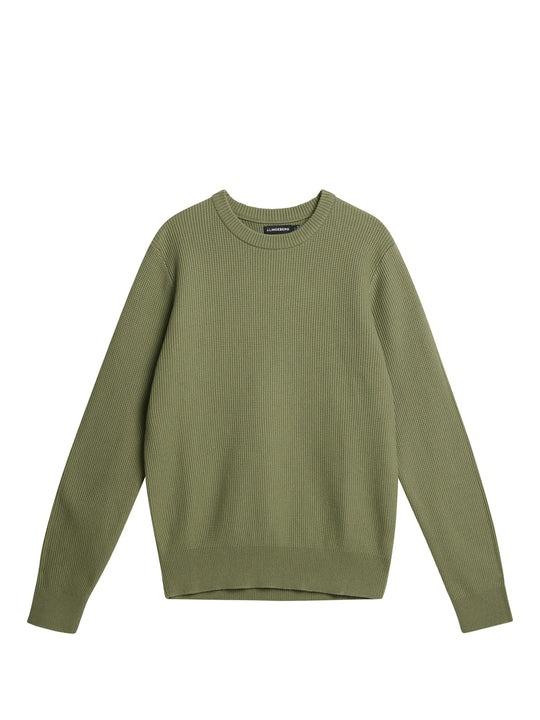 J.Lindeberg Arthur Knit Org Cotton Oil Green