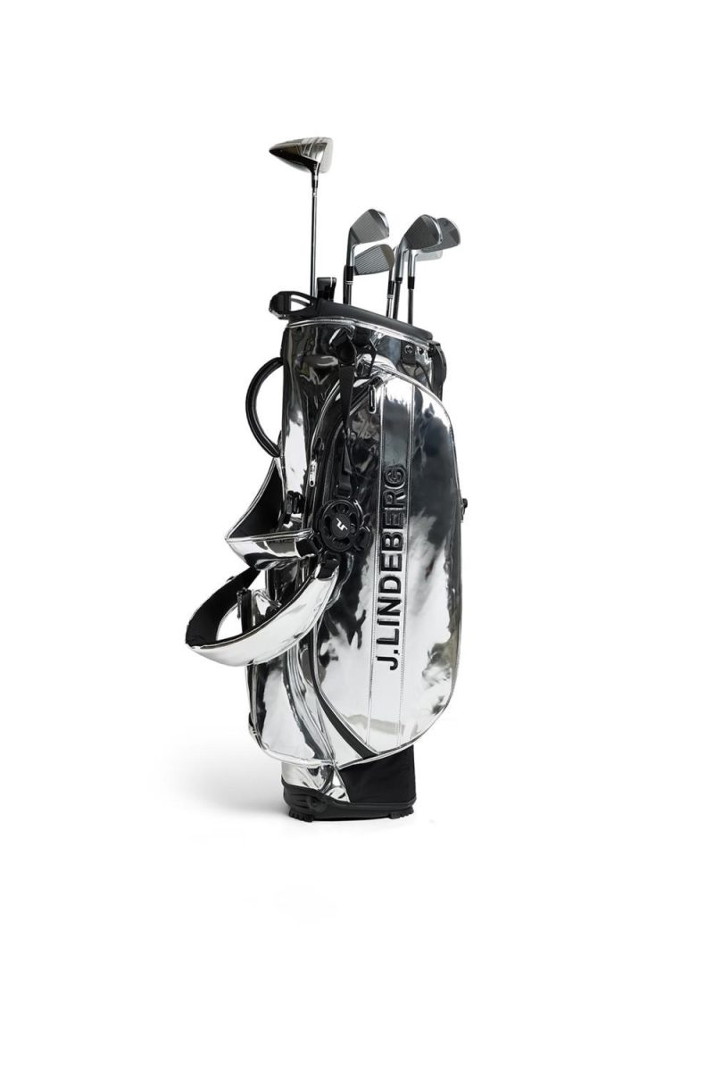 J.Lindeberg Golf Silver Play Stand Bag Reflection