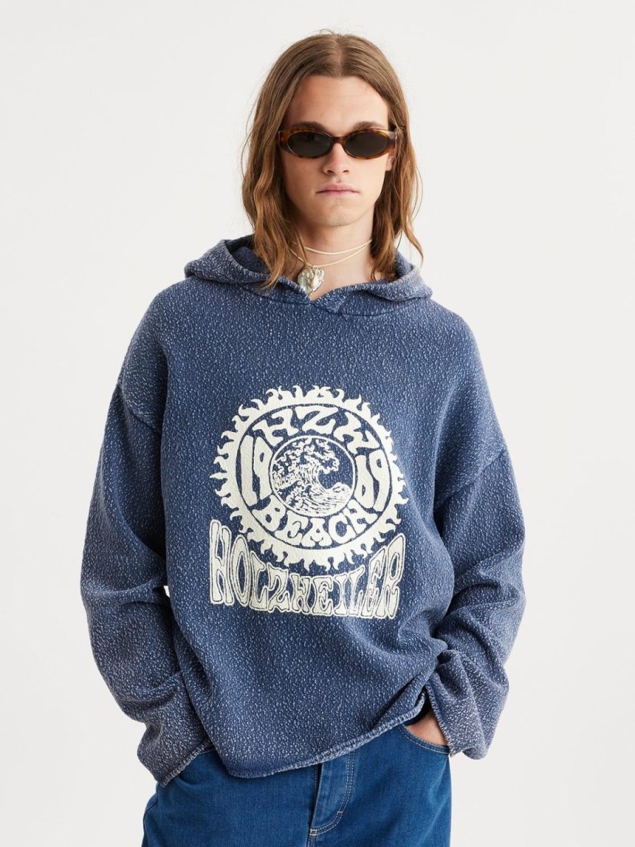 Holzweiler Aerial Surf Knit Hoodie Blue