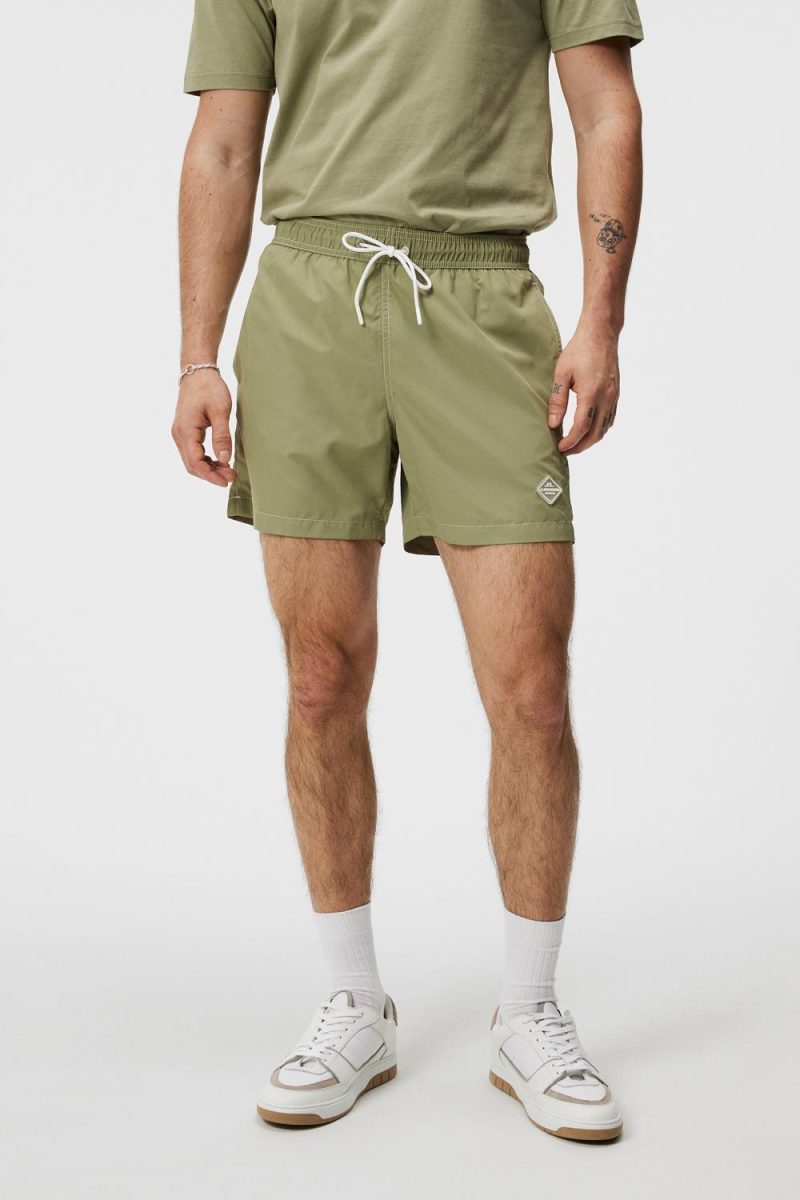 J.Lindeberg Banks Solid Swim Trunks Oil Green