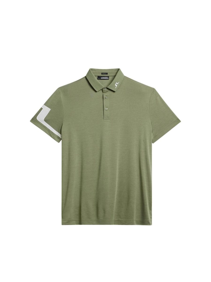 J.Lindeberg Golf Heath Regular Fit Polo Oil Green Melange