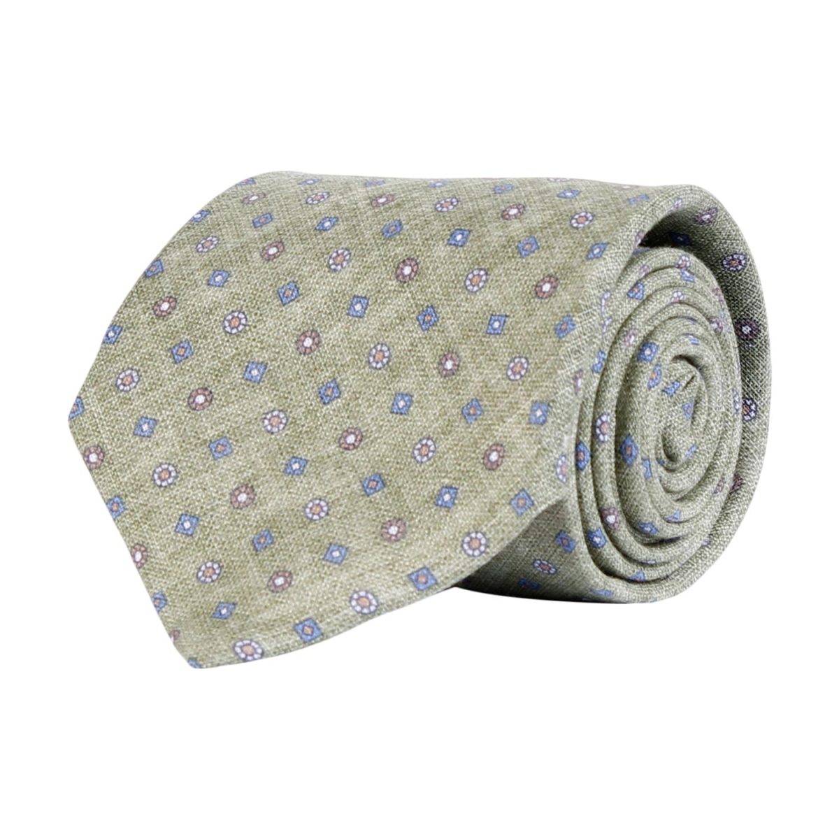 Amanda Christensen Medallion Linen Tie Green